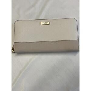 KATE SPADE Beige Zip Around Newbury Lane Clutch Wallet